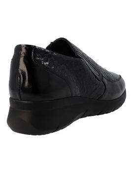 Zapato Mocasín Cuña Manlisa W332-2410 Charol Coco Negro