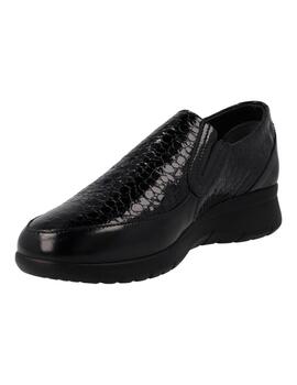 Zapato Mocasín Cuña Manlisa W332-2410 Charol Coco Negro