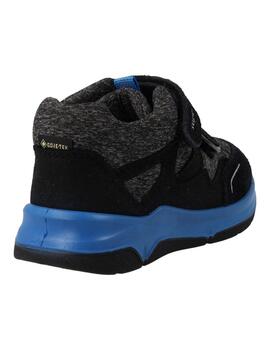 Zapato Abotinado Impermeable Superfit 006403 Negro y Azul