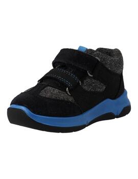 Zapato Abotinado Impermeable Superfit 006403 Negro y Azul
