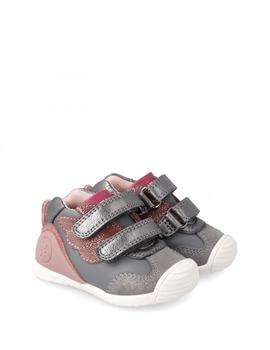 Zapato Abotinado Biomecanics 221110 Gris y rosa para niña