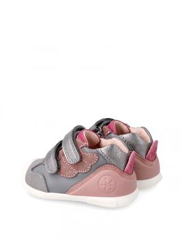 Zapato Abotinado Biomecanics 221110 Gris y rosa para niña