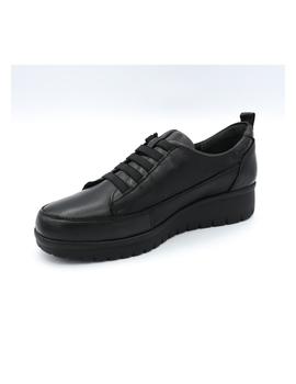 Zapato cuña elásticos negro